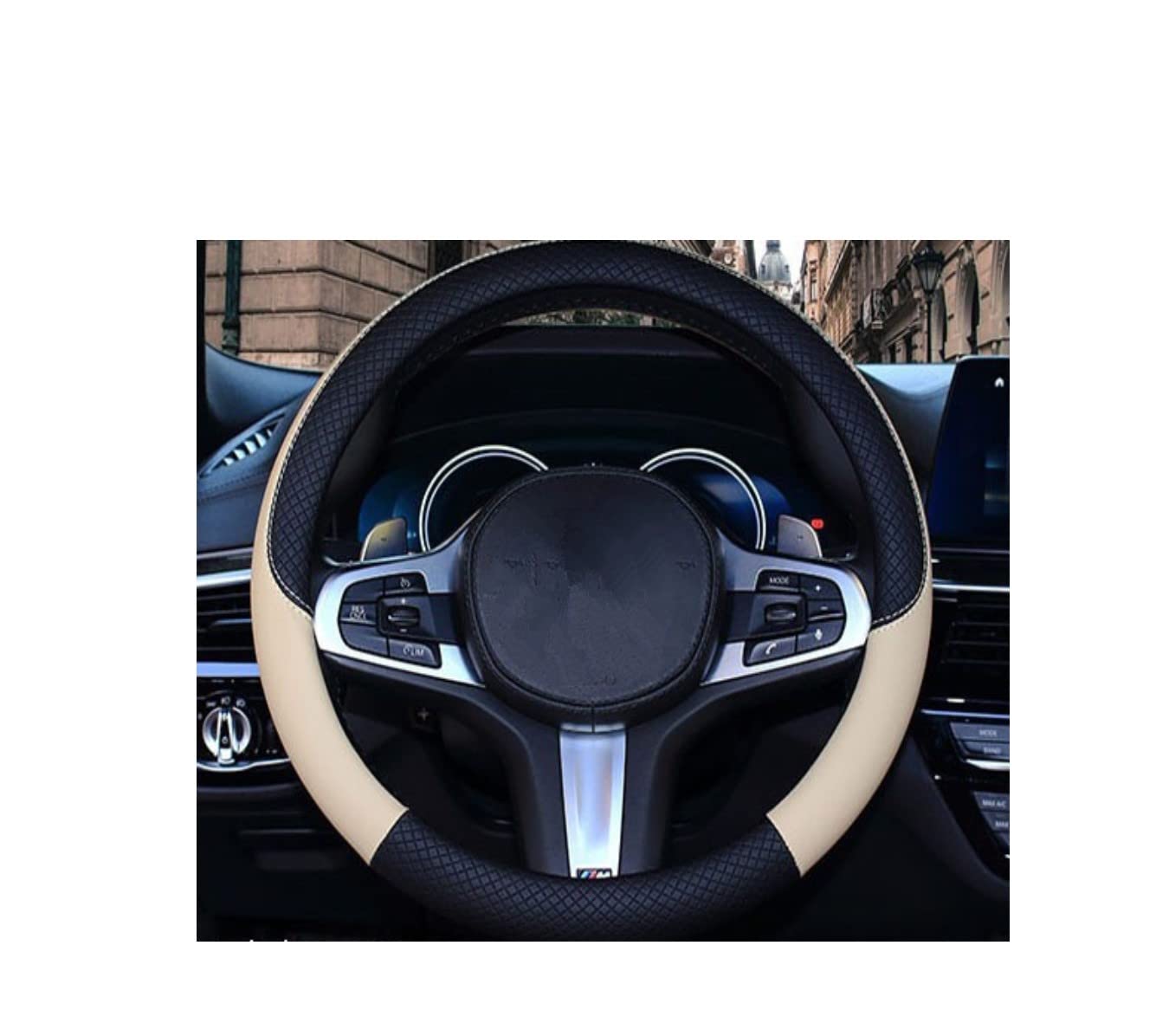 

EINEY Universal Car Steering Wheel Cover for Kei and Standard Protective Custom Interior All Season Cars, Cover, Parts, Accessories, (Beige) бежевый