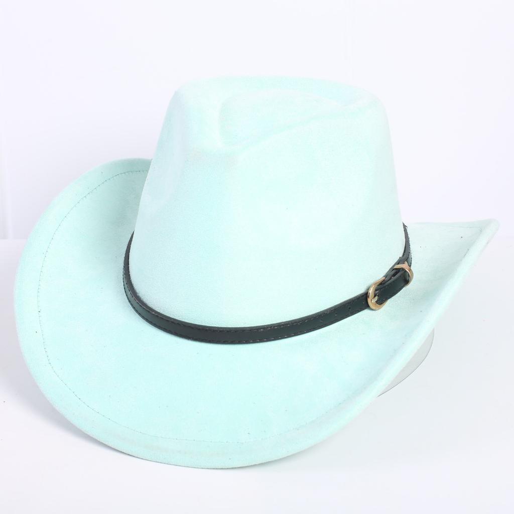 Popular European and American classic suede western cowboy hat men's and women's fashion LO style peach heart cowboy hat