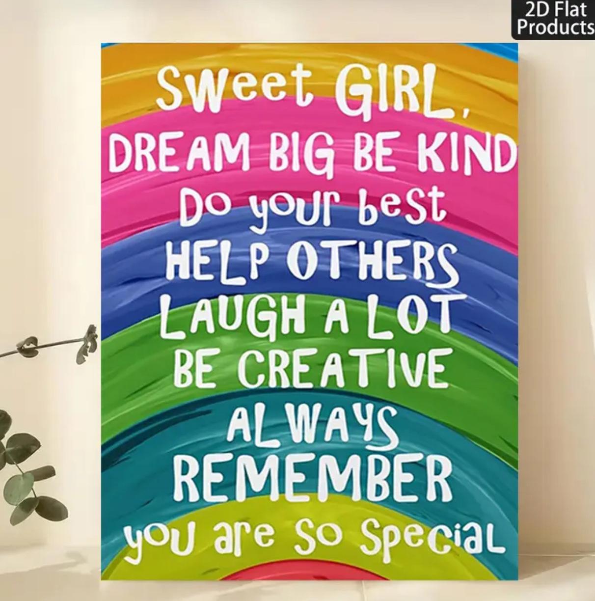 

Inspirational English Canvas Art with Pine Wood Frame 20x30