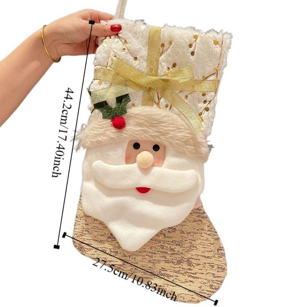 Hanging Christmas Socks Santa Claus Xmas Tree Ornament Gift Creative Christmas Candy Bag  Festival