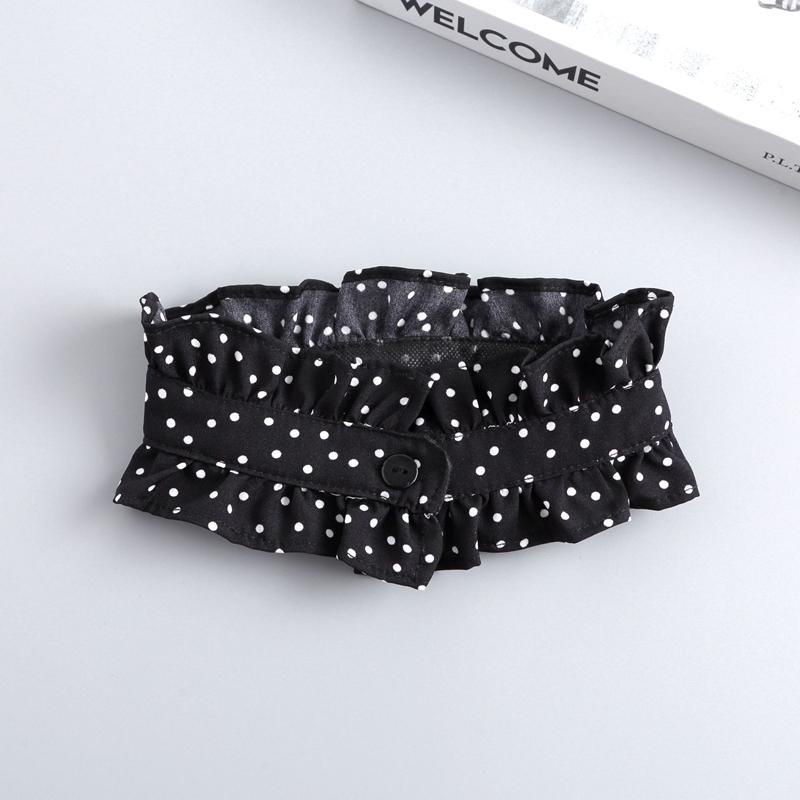 Elegant Ladies Neck Scarf Leopard Pleated Stand Up Collar Shirt Sweater Decorative Detachable Ruffles False Collar Necklace
