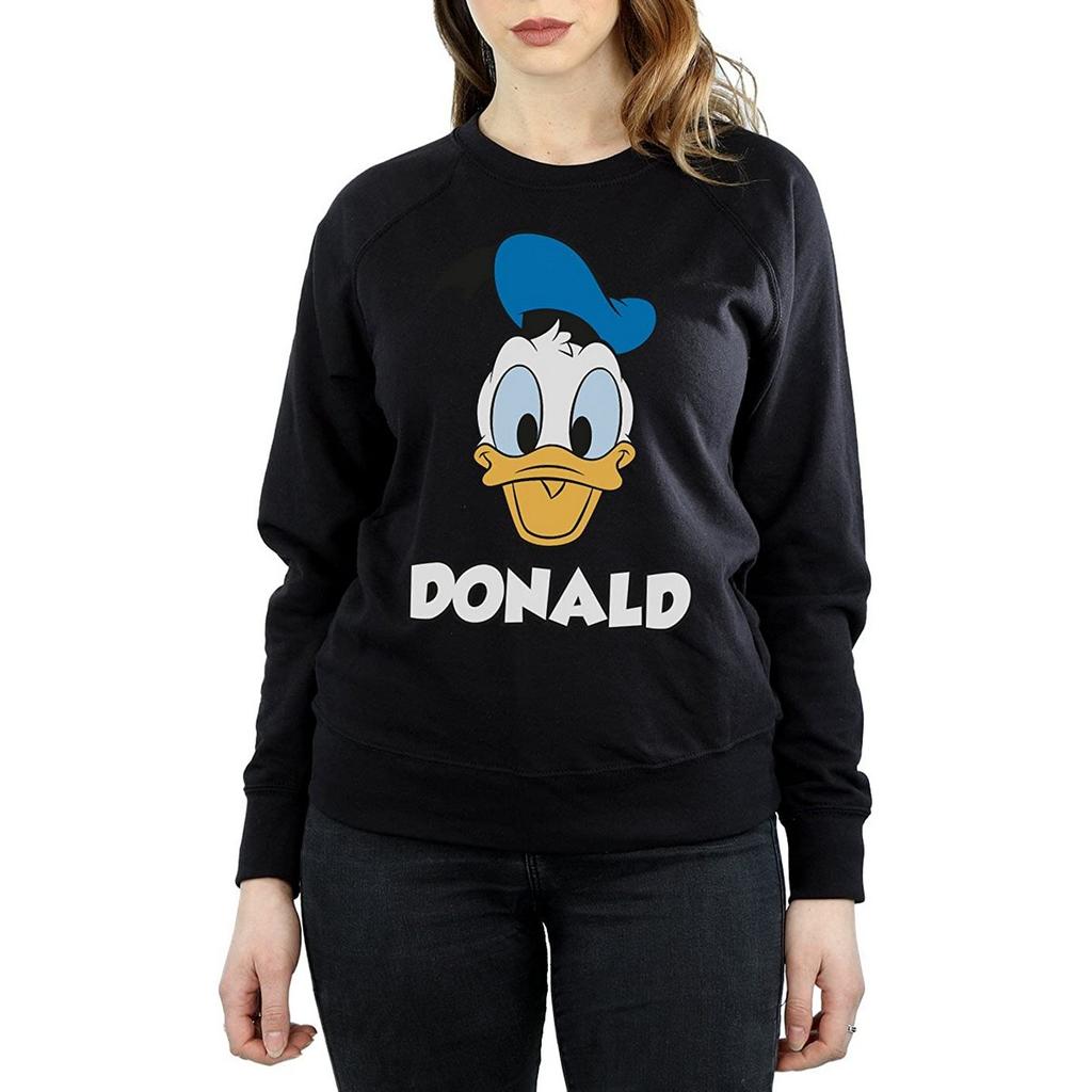 Disney Womens/Ladies Donald Duck Face Cotton Sweatshirt