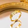 Exquisite super flash zircon ring for girls, light luxury, high-end sense opening adjustable ring, simple real gold electroplating
