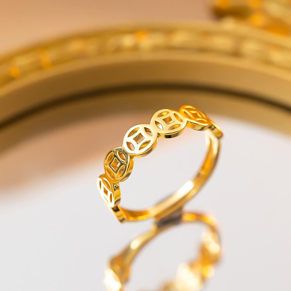 Exquisite super flash zircon ring for girls, light luxury, high-end sense opening adjustable ring, simple real gold electroplating