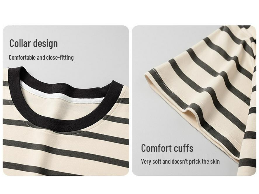 Damski kreskówkowy komplet piżamy z krótkim rękawem i wkładkami na biust - Letni bawełniany długi komplet domowy 2025