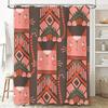 Vintage Geometric Cat Shower Curtain Pink Brown Modern Boho Decor Bathroom Fabric Hanging Waterproof Wall Covering with Hook Unp