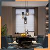 Suspension - NETTLIFE - 3 Bulbs E27 - Black - Metal - For Dining Table