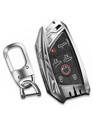 Corvette C8 Schlüsselanhänger Hülle Smart Key Hülle Halter Schutz für 2020 2021 2022 (JC8-Silber)