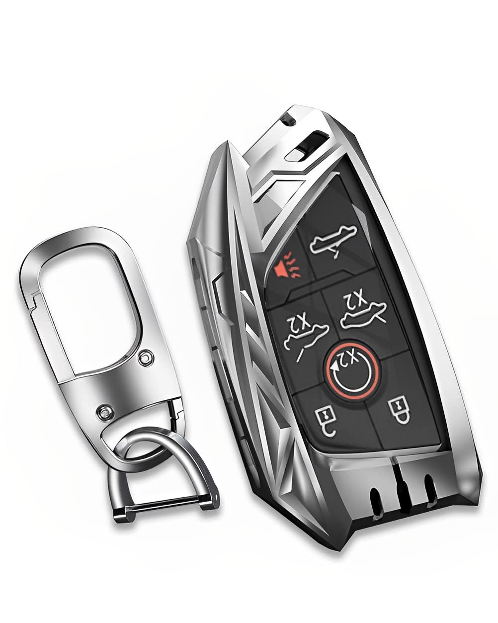 

Чехол для ключа-брелока Corvette C8 Чехол-держатель для смарт-ключа Защита для 2020 2021 2022 (JC8-Серебристый) серебряный