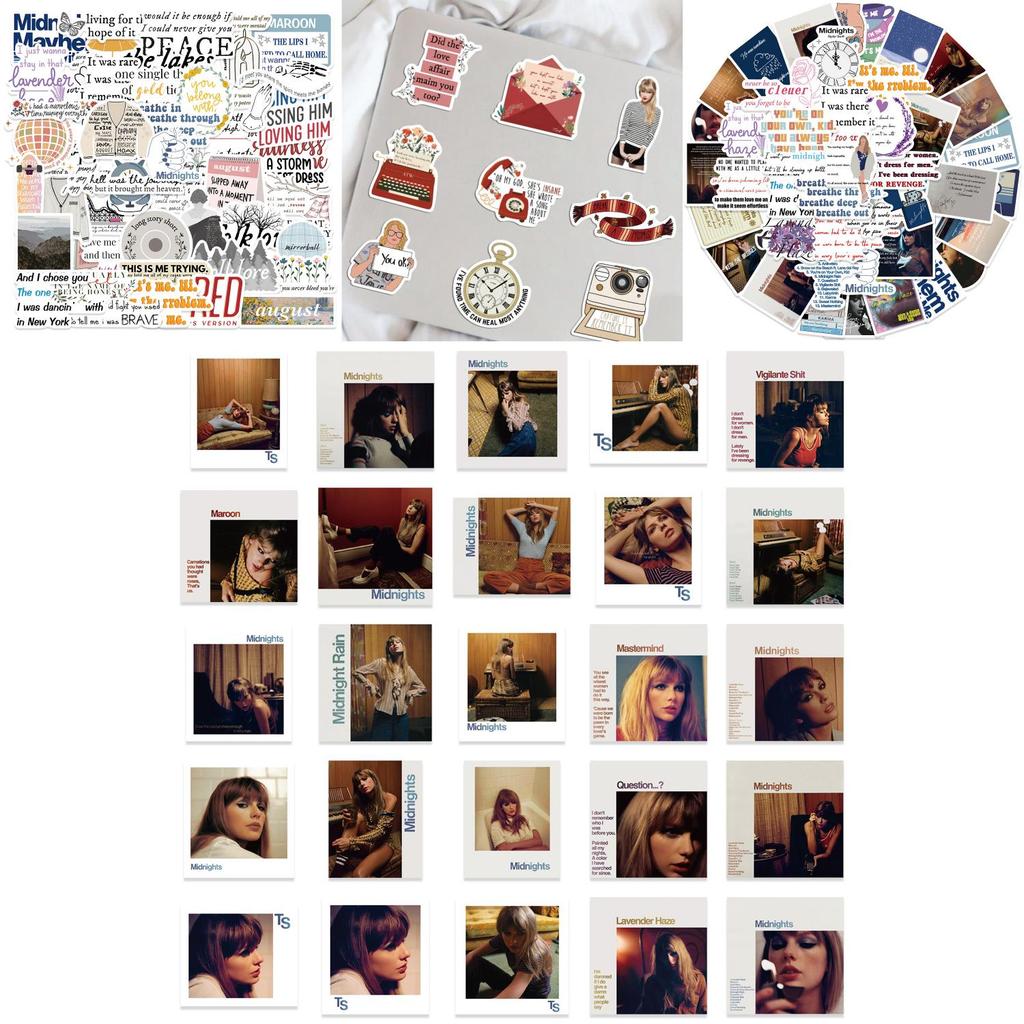 Cute Taylor Swift Music Album Stickers Waterproof Diy For Luggage Guitar Skateboard Phone Case Water Bottle