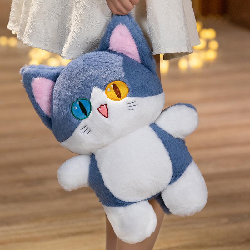 Peluche de gato tiburón azul transformable, muñeco de gato adorable, almohada de animal, cojín suave de dibujos animados, regalo de Navidad para niños