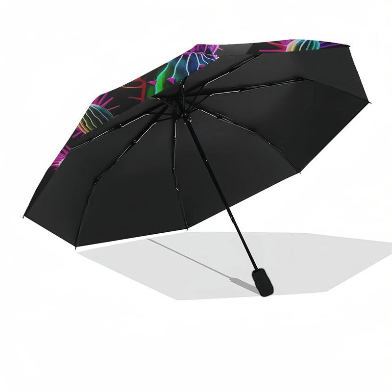1pc Neon Cactus Artwork Umbrella with Plastic Handle,Suitable for All Seasons UmbrellaPT479