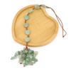 Hand-Woven Natural Stone Heart-Shaped Car Rearview Mirror Fringed Pendant Bag Pendant G81