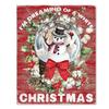 Vintage Christmas Metal Wall Decoration, Holiday Sticker Sign