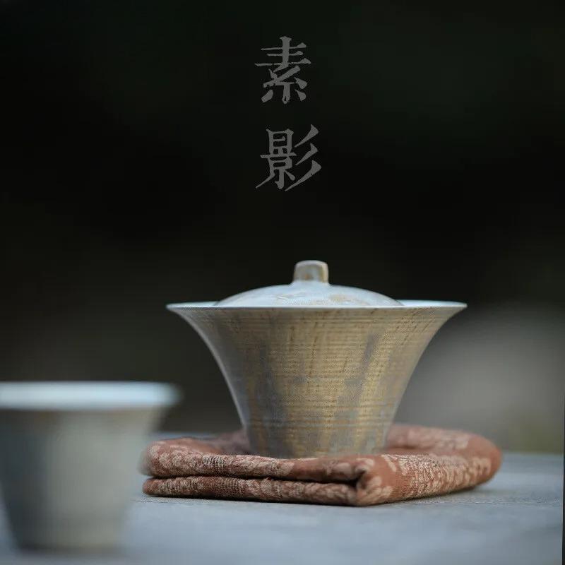 110ml Master Handamde Water Moon Gaiwan Creative Kiln Change Tea Tureen Chinese Tea Making Cover Bowl Teaset Accessories Craft