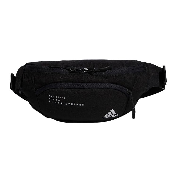 Adidas Portable Zipper Closure Polyester Crossbody Waist Bag Unisex Bags Black GL8606 Black