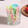 500Pcs Mini Disposable Heart Fruit Fork Mini Snack Cake Dessert Home Dining Plastic Food Fruit Pick Toothpick Bento Party Decor