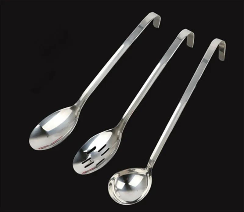 Big Long Handle Ladle Serving Stainless Steel Spoon with Hook Big Soup Scoop Buffet Creative Kitchen Cooking Utensils Tableware