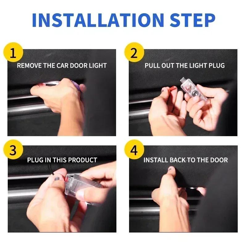 2X LED Car Door Welcome Courtesy Lamp Projector Light for BMW X5 E70 E60 F10 F20 F30 X3 X6 Z E90 E92 E83 E87 E46 3 5 6 7 series cwdf40