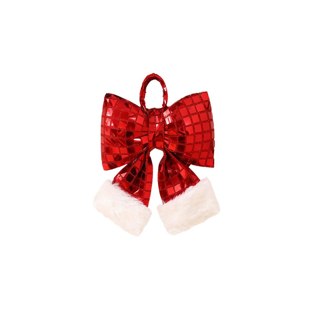 Látkové třpytivé vánoční mašle dekorace pro - okna, vánoční stromky a sváteční dekorace, DIY závěsné dekorace