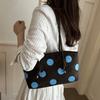 Zipper Closure Polka Dot Shoulder Bag Large Capacity Shopping Handbag PU Leather Tote Bag  Outing