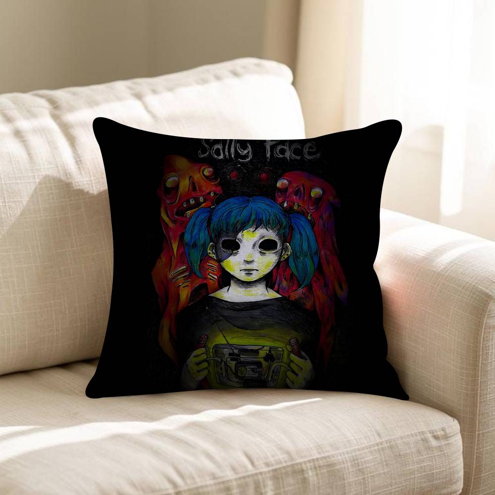 Game SSally Face Horror Cushion Cover Pillow Cover Decor Pillowcase Printed Cushion Case For Couch