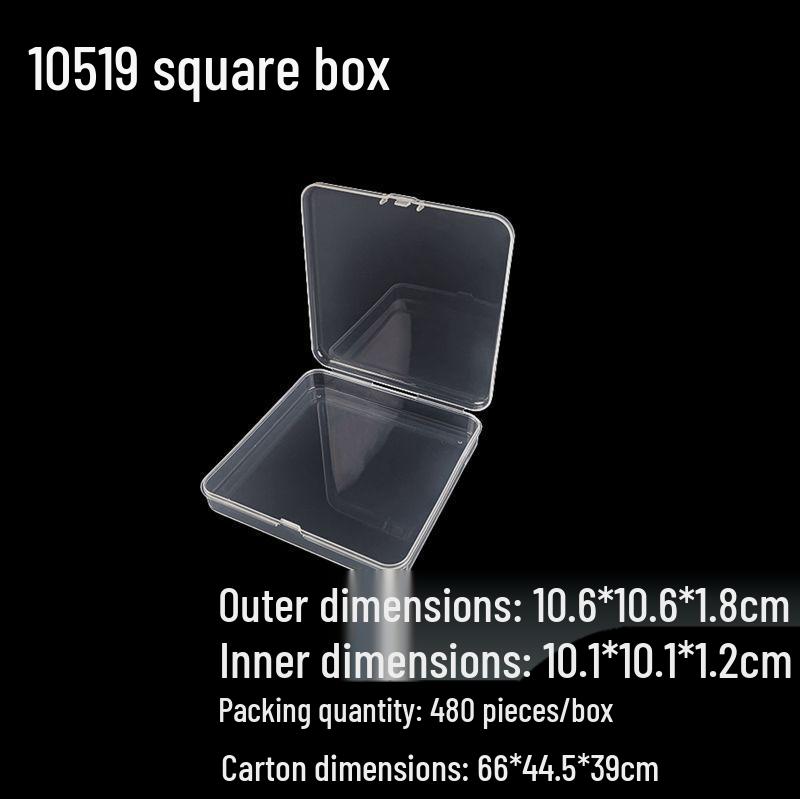 Square Transparent PP Plastic Storage Box for Electronics and Earbuds