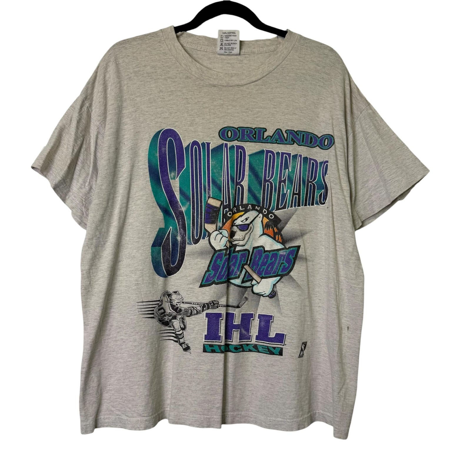 90 s Orlando Solar Bears T shirt Sz L (B666) S