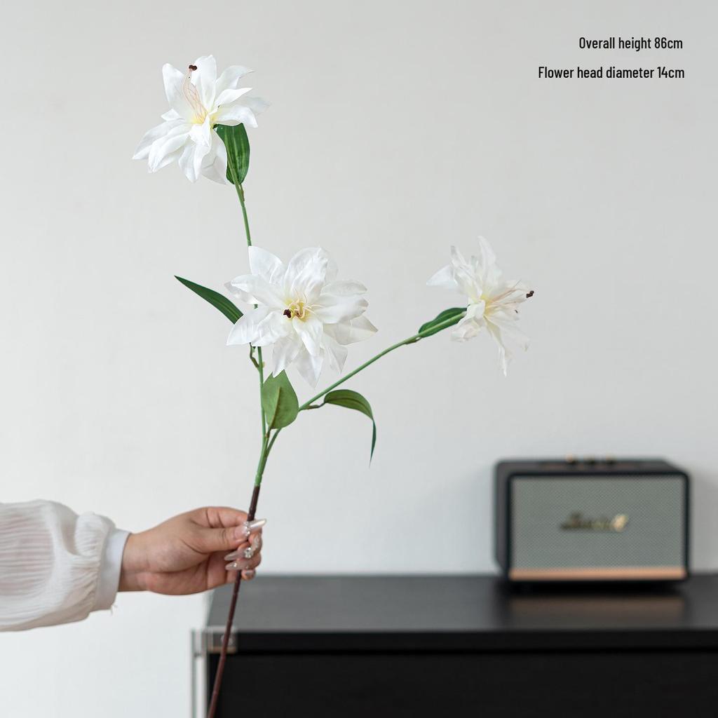 3D Printed Lily Bouquet - Oil Painting Style Fake Flowers for Home Decoration & Wedding Arrangements