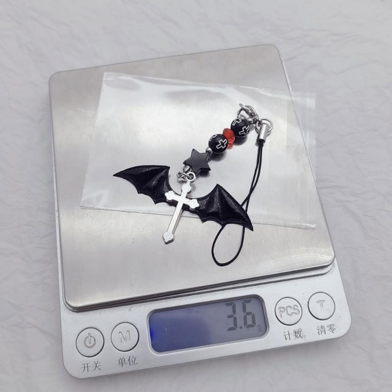 Halloween Gothic Punk Bat Phone Charm for Women Men Cross Pendant Mobile Phone Chain Y2K Bowknot Heart Lanyard Keychain