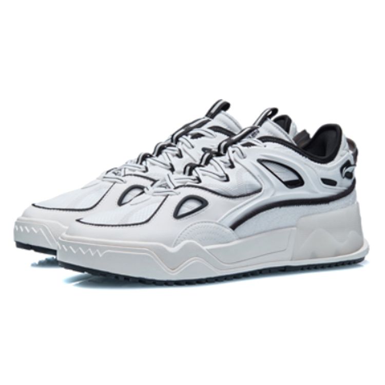 Li Ning CF Flash Star Non-Slip Wear-Resistant Low-Top Skate Shoes Men Skate Shoes White Black AGCR289-2