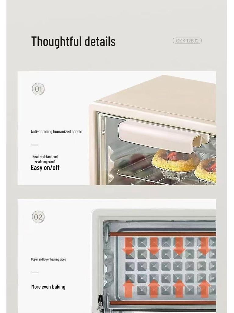 Large Capacity Electric Microwave Oven with Independent Temperature Control and Auto Functions for Tarts & Sweet Potatoes