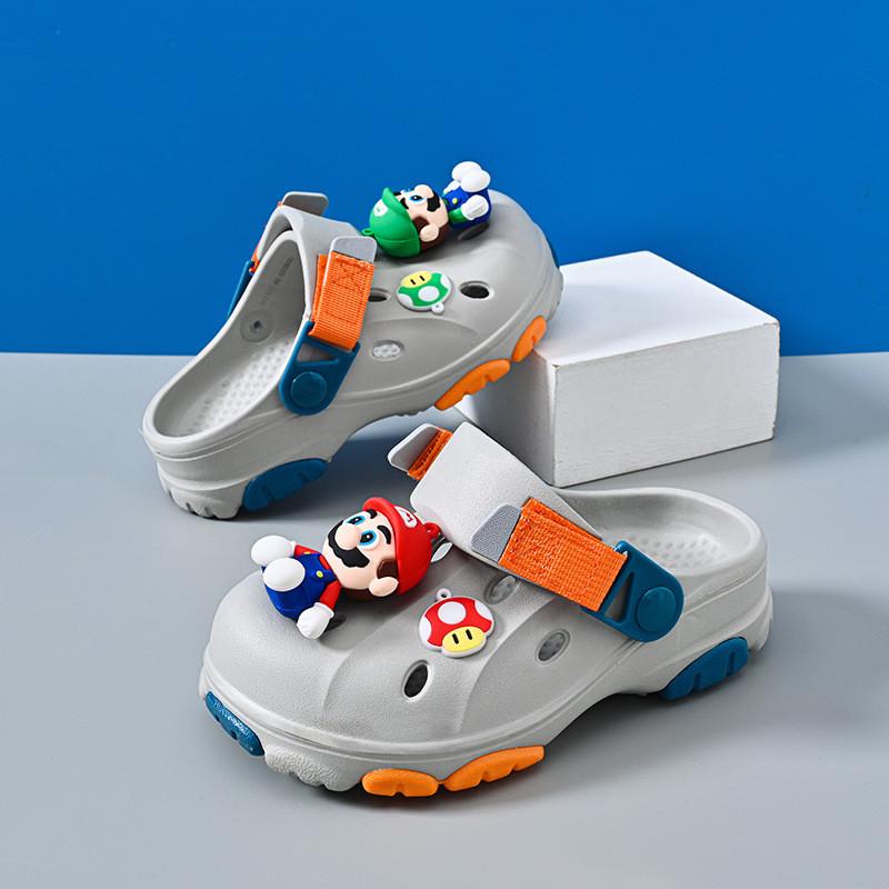 Sandale Slip-on Desen Animat Mario pentru Copii, Confortabile, din Spumă EVA, Încălțăminte de Plajă pentru Băieți