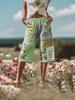 2025 Retro Floral Print Casual Women's 7-Point Pants Shorts