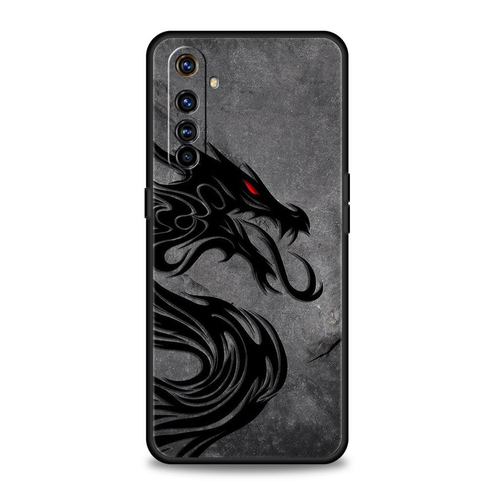 Dragon Phone Case For Realme 12 11 10 6 7 9 Pro Plus 8 5G C35 8i 9i GT2 GT3 GT5 GT Neo 2 3 5 Black Cover Soft Shell