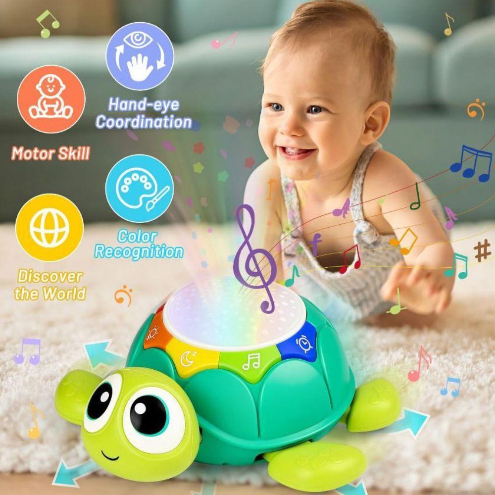 Simulation Musical Crawling Turtle Toys Plastic Musical Projector Turtle Toys Kids Toddlers