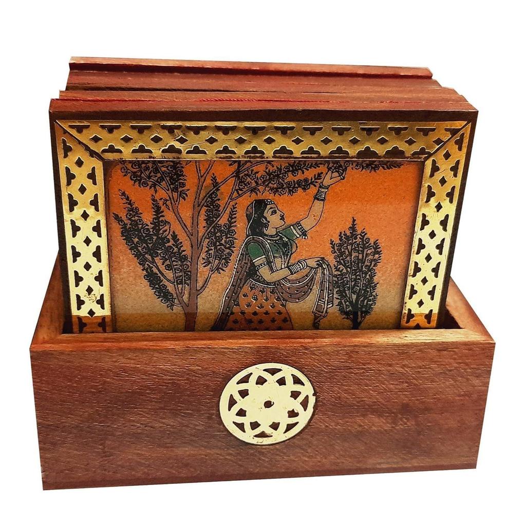 Traditionelles Edelsteinmalerei Tee Kaffee Untersetzer Set - Heimdeko Handwerk