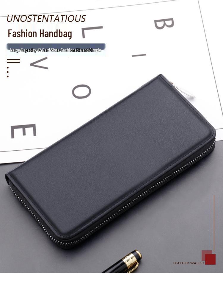 Men's Business Zipper Clutch: Large Capacity, Fashionable Handbag & Phone Wallet