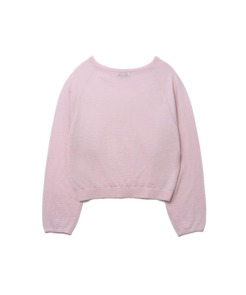 Tudument Sheer Off Shoulder Pullover_Light Pink
