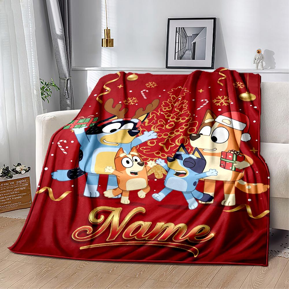 Christmas Friends Celebration Personalized Name Blanket Lightweight Customizable Blanket Comfortable Great for Chair Bed Sofa Living Room