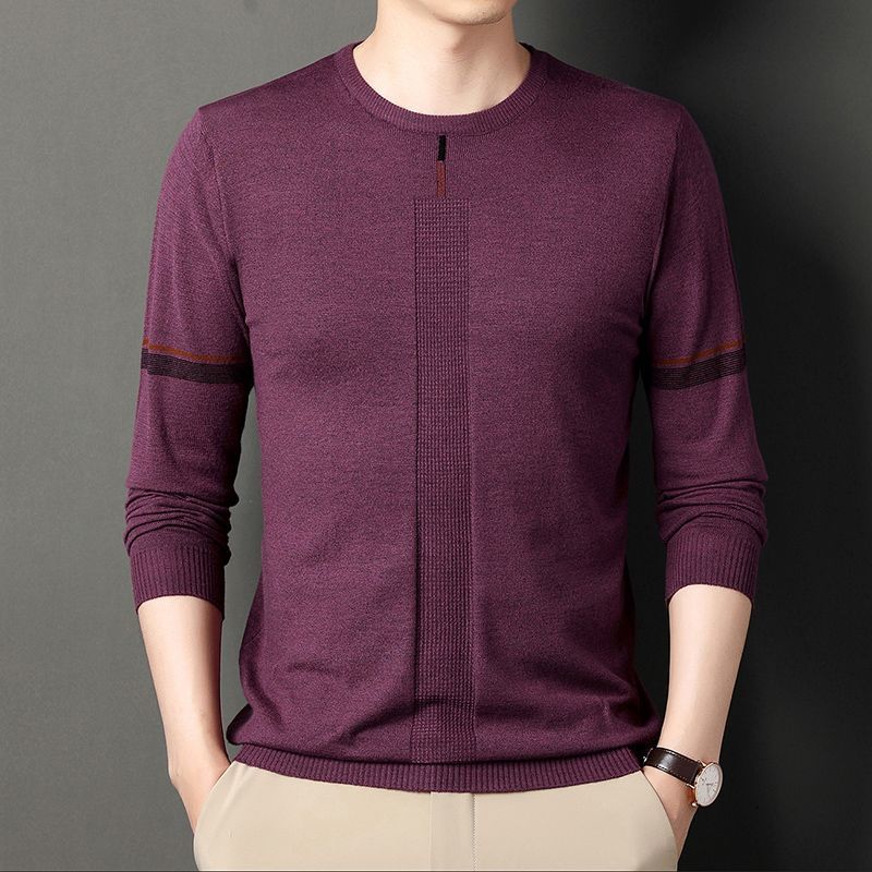 Streetwear Fashion Men Solid Slim Sweaters Spring Autumn Casual Male Clothes Long Sleeve Round Neck Knitted Bottoming Tops