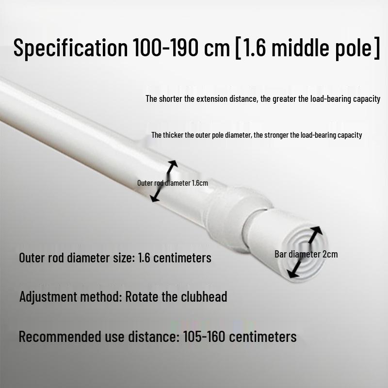 Stanzfreie Teleskop-Vorhangstange für Türen, Küchen, Kleiderschränke, Duschen und zum Wäschetrocknen