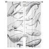 Whale Animal Illustration Tulle Curtains For Living Room Decoration Modern Chiffon Sheer Voile Kitchen Curtain