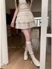 Women's White Lace Puffy Mini Skirt - High-Waisted A-Line Ballet Style, Summer 2026 Collection.