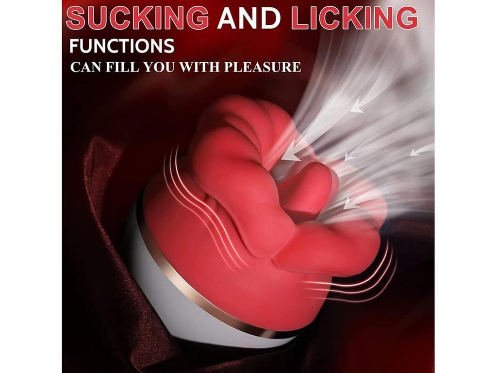 Red Soft Silicone Tongue Licking Vibrator Clitoris Nipple Massager