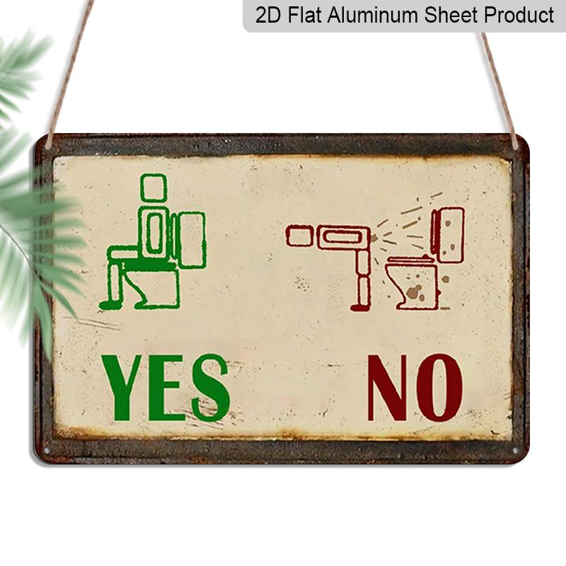 

2D Flat 1pc YES NO Theme Vintage Aluminum Sign 8x12 Inch Wall Decor for Home Garage Decor Enthusiasts 20*30cm