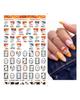 Autocollants 3D pour Nail Art, lignes ondulées abstraites colorées, décalcomanies à fleurs et feuilles florales, décoration d'ongles