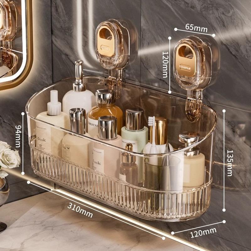 

No-Drill Bathroom Suction Storage Box, No-Drill Suction Storage Box Large Capacity & Strong Load-Bearing,Kitchen Organizer