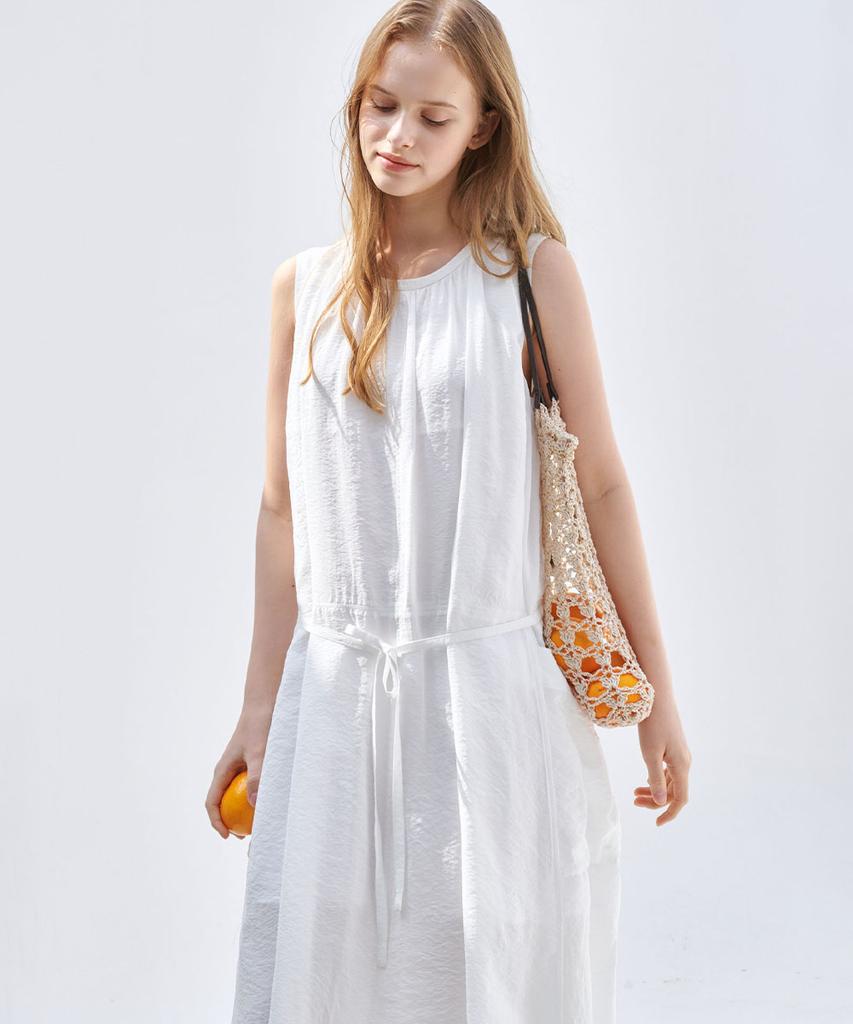 MALOUPE 7106 Sleeveless Long Dress (White)