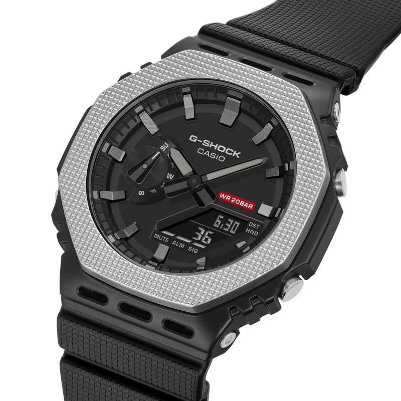 CASIO 2100 series 200 meters waterproof world time stopwatch Quartz resin strap men s watch black dial GM-2100BM-1AJF чёрный